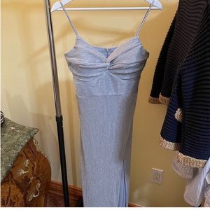AQUA BLOOMINGDALES SILVER GOWN